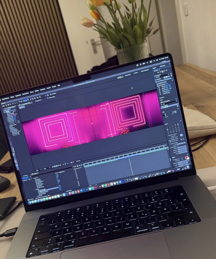 Mein Entwurf des Senna-Gammour-Bühnenbilds in After Effects