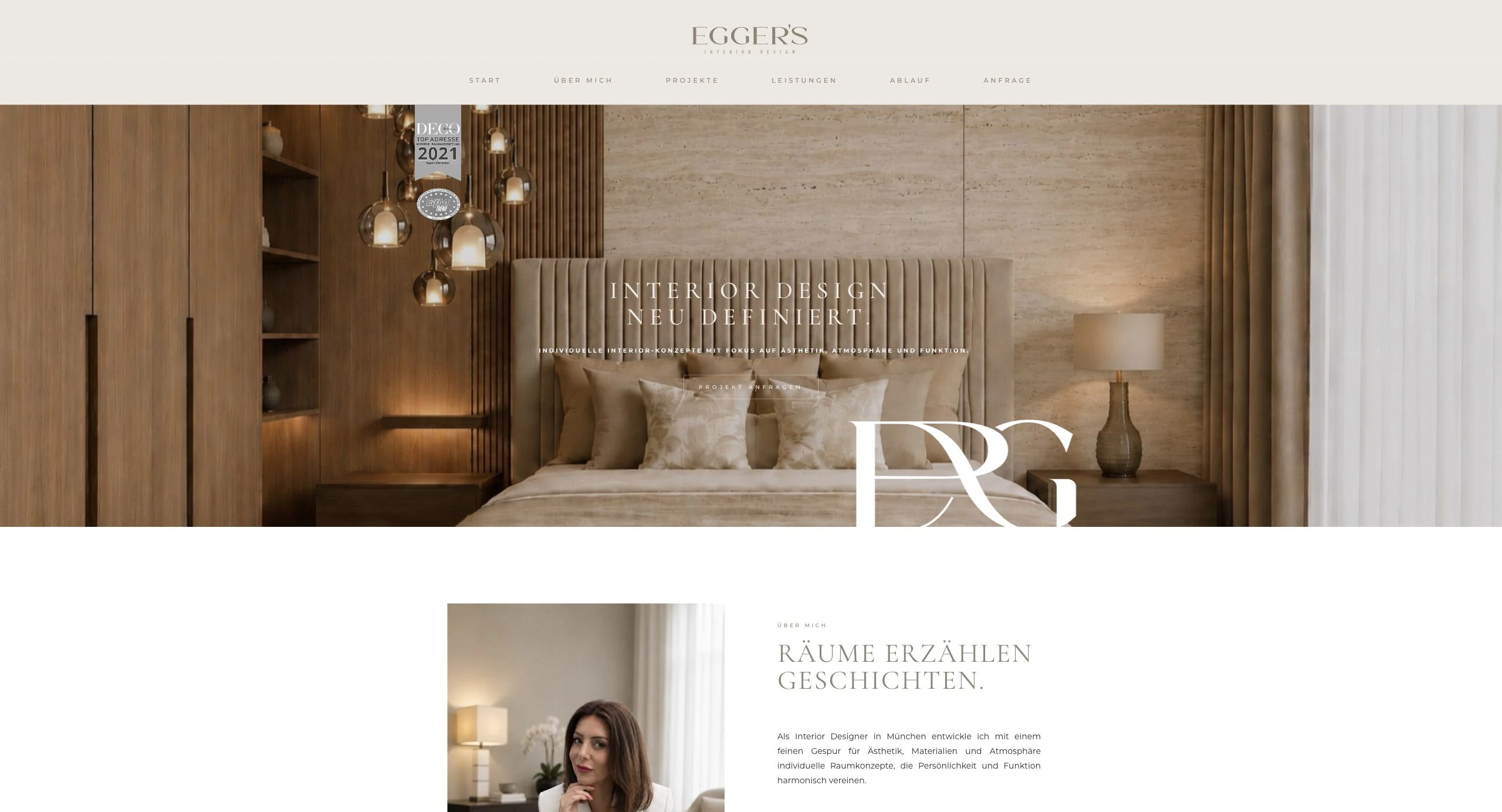 Egger’s Interior – Website von Design Now